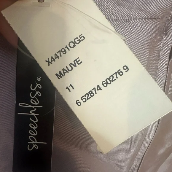 Speechless Juniors Mauve Lavender Silver Crochet Lace Back Satin Gown Dress 11 - Picture 9 of 9